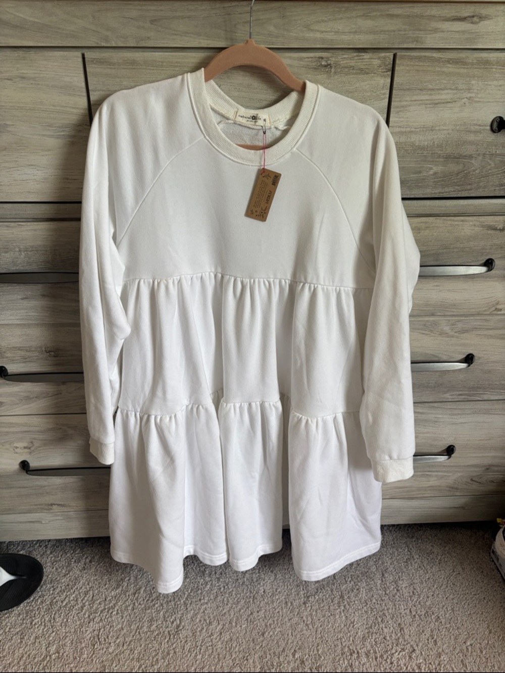 NATURAL LIFE white Tiered Pullover Dress